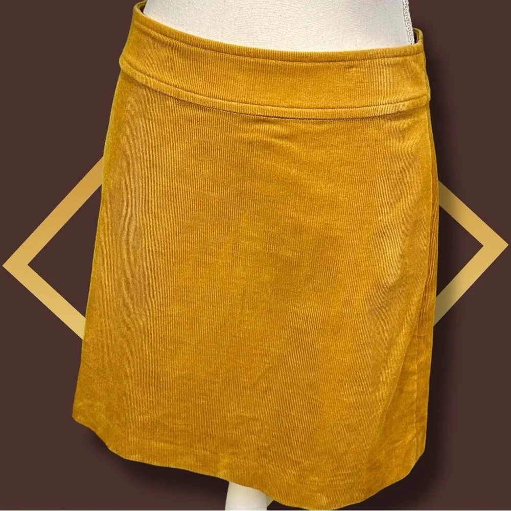 J. Crew Mercantile Corduroy A-Line Mini Skirt in “Marigold Deep Yellow” Size 2 - Picture 14 of 14